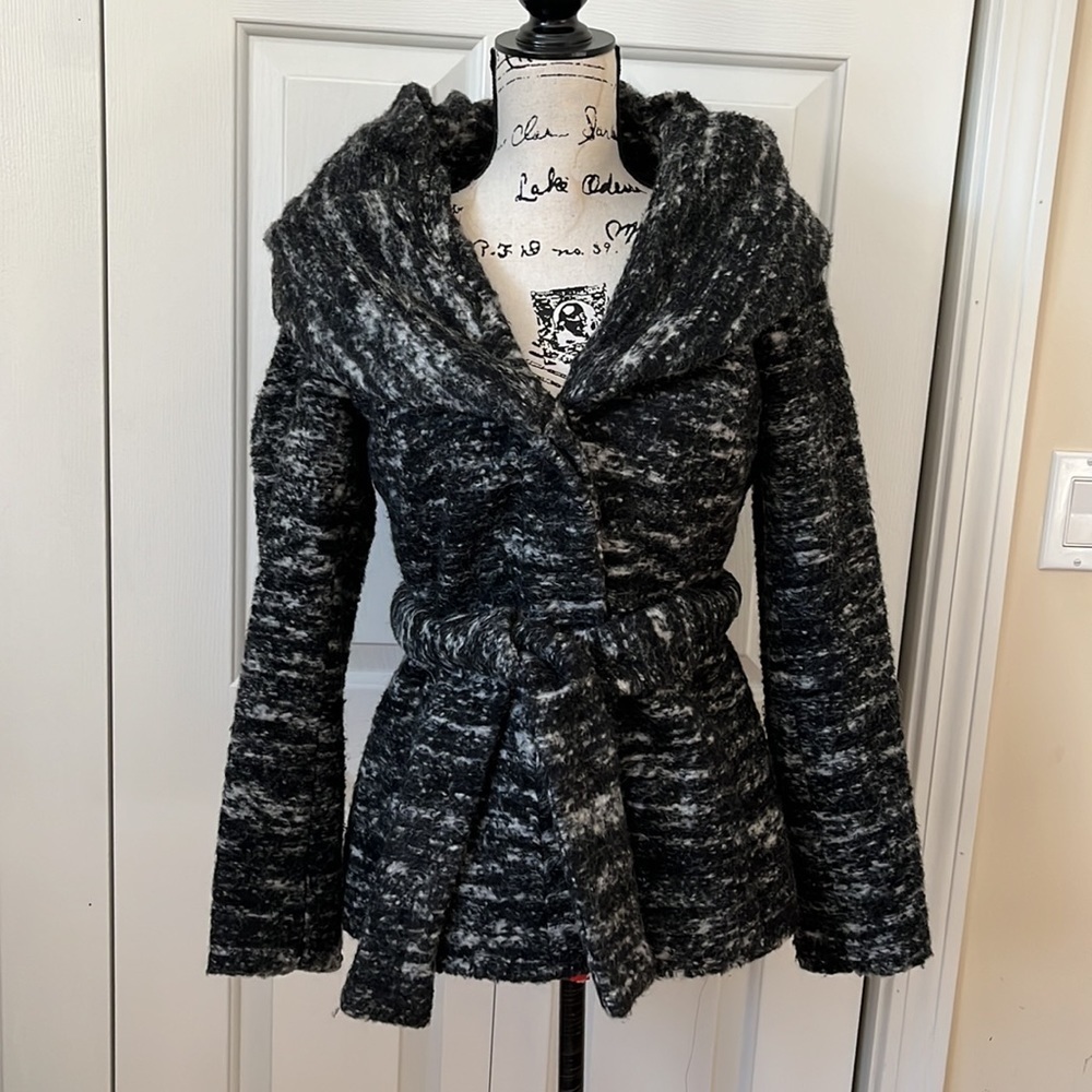ZARA Wool & Mohair shawl collar jacket Sz Medium $149 - Picture 2 of 11